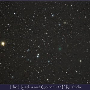 The Hyades and Comet Kushida